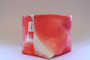 Mini fabric pot in pink watercolour