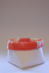 Mini fabric pot in pink watercolour