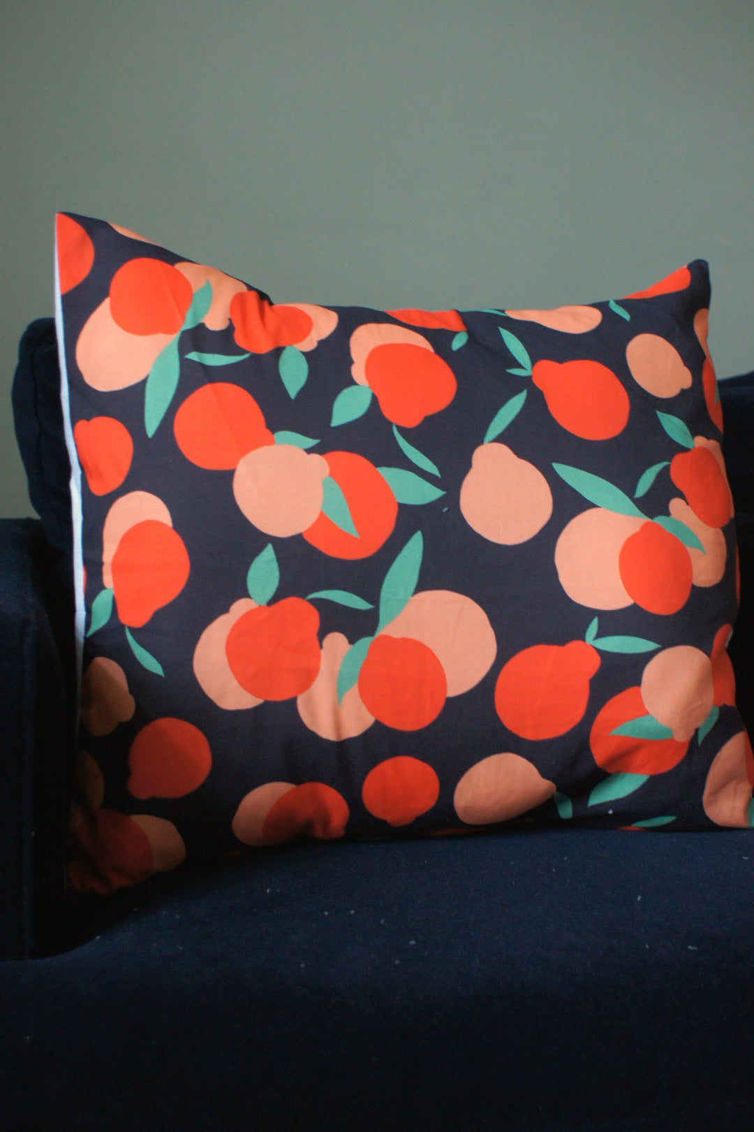 Navy tangelos cushion cover